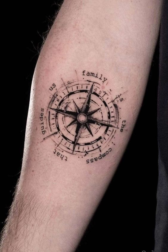 Meaningful Compass Tattoo Design