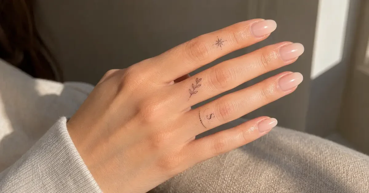 Minimalist hand with delicate tattoos
