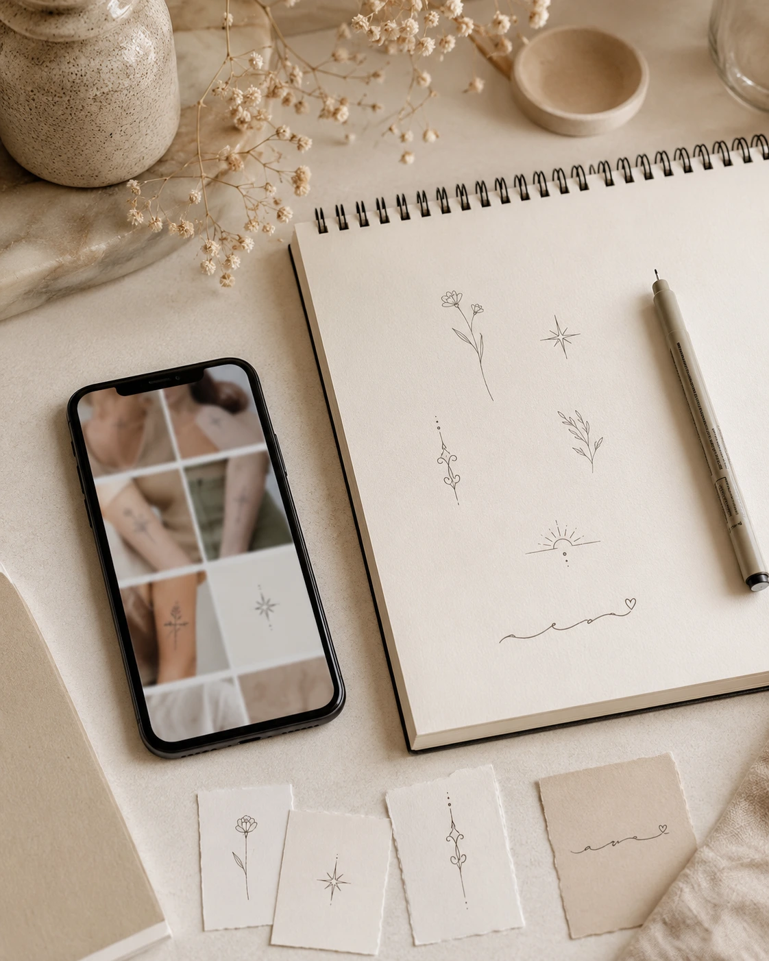 First tattoo design planning before appointment day