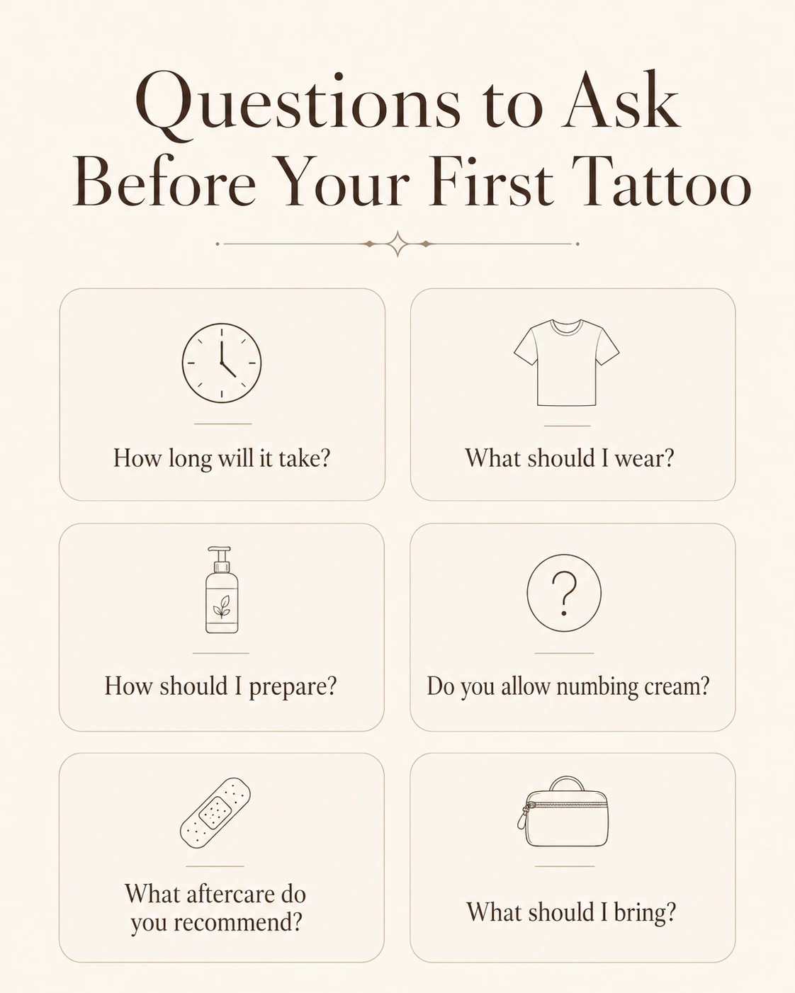 Questions to ask your tattoo artist before your first tattoo appointment